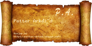 Petter Arkád névjegykártya